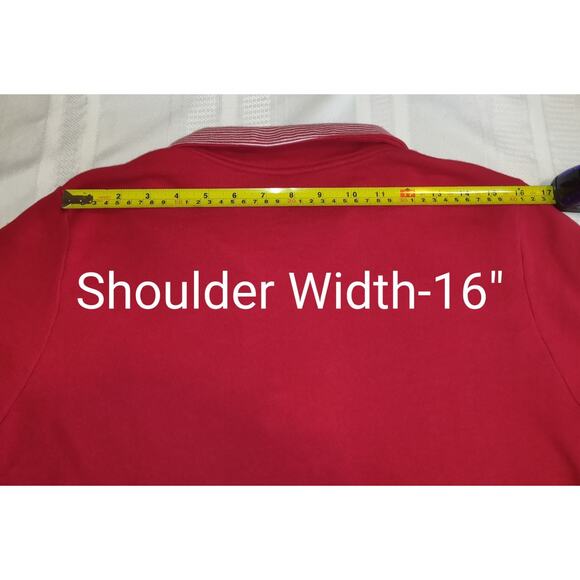 Allison Daley Red Sweatshirt Plus 2X Nautical Boating Sailor Pinstripe Candy - Picture 11 of 16